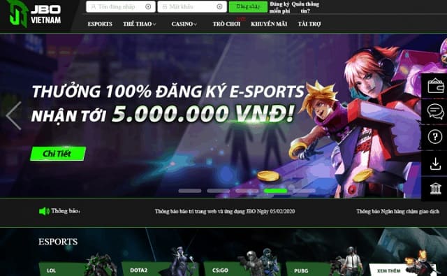 Ảnh 2: JBO khuyến mãi cá cược thể thao điện tử Esport Ảnh 2: JBO khuyến mãi cá cược thể thao điện tử Esport