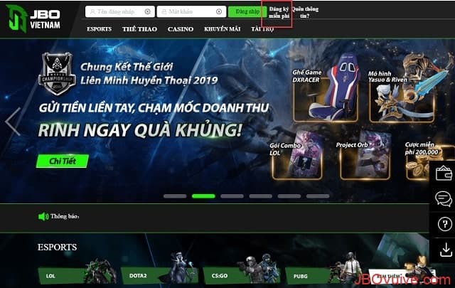 Đăng ký tài khoản trên JBO để chơi cá cược Warcraft 3 tại JBO Đăng ký tài khoản trên JBO để chơi cá cược Warcraft 3 tại JBO