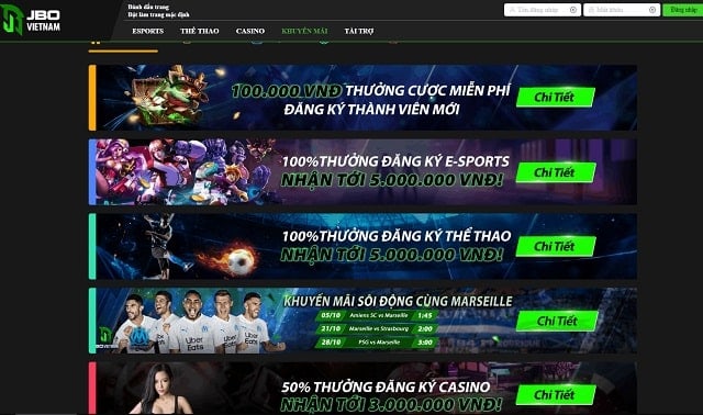 Một vài chương trình tại Thể thao JBO Một vài chương trình tại Thể thao JBO