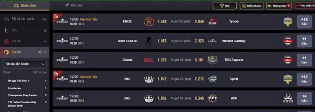 Các kèo đấu thường rất đa dạng và được cập nhật liên tục trong CS:GO Các kèo đấu thường rất đa dạng và được cập nhật liên tục trong CS:GO