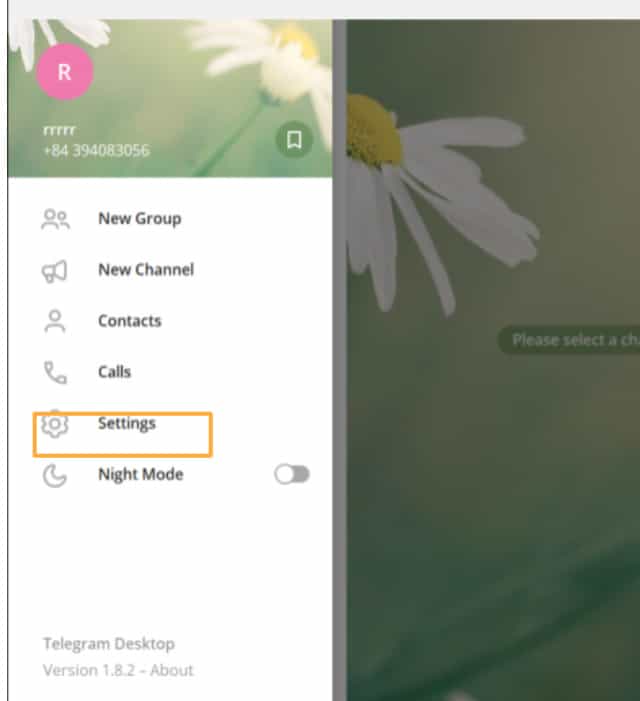 Chọn setting Chọn setting